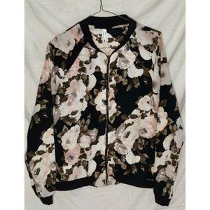 Live 4 Truth Floral Pink & Brown Bomber Zip Up Jacket